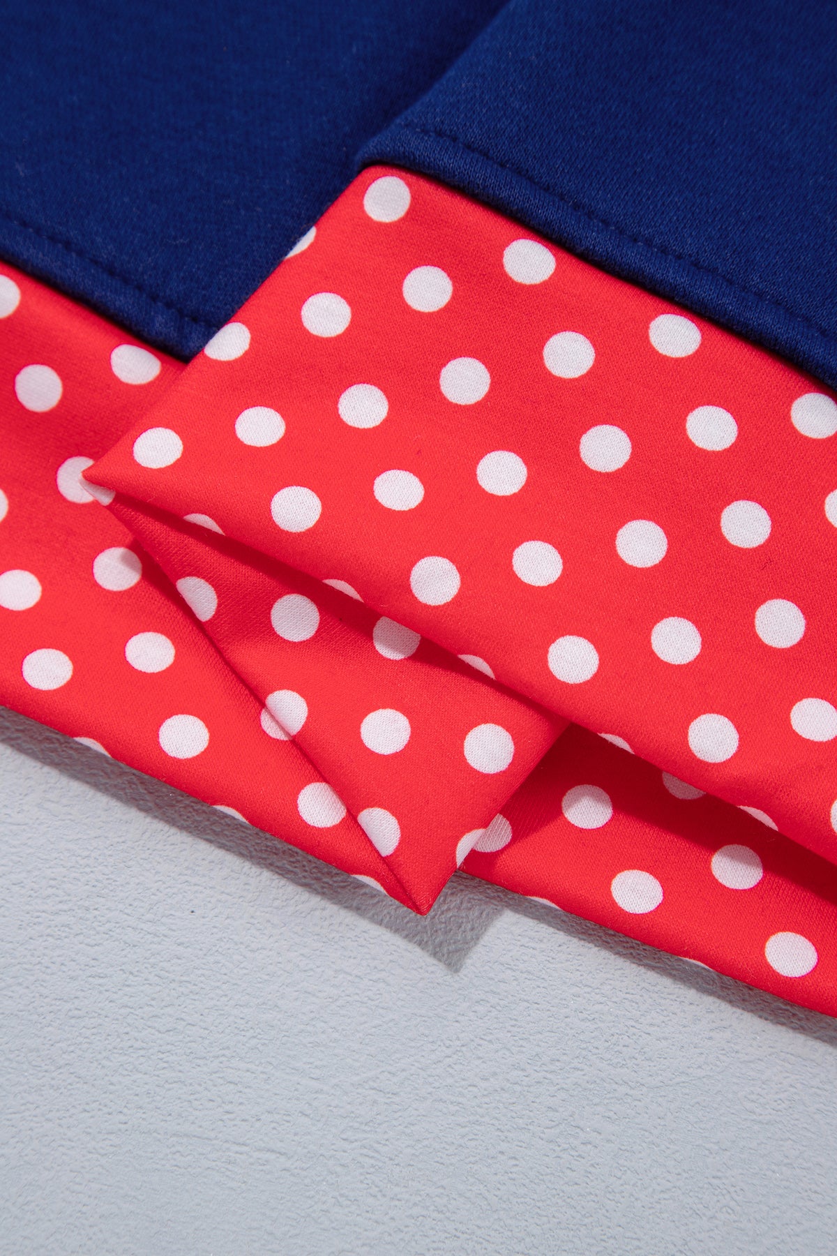 Polka Dot Letter Print Contrast Trim Mock Neck Sweatshirt