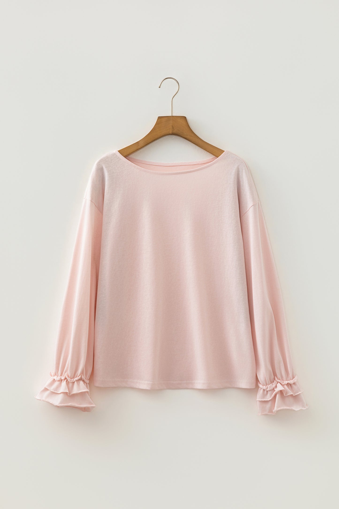 Long Sleeve Ruffle Cuff Casual Elegant Top