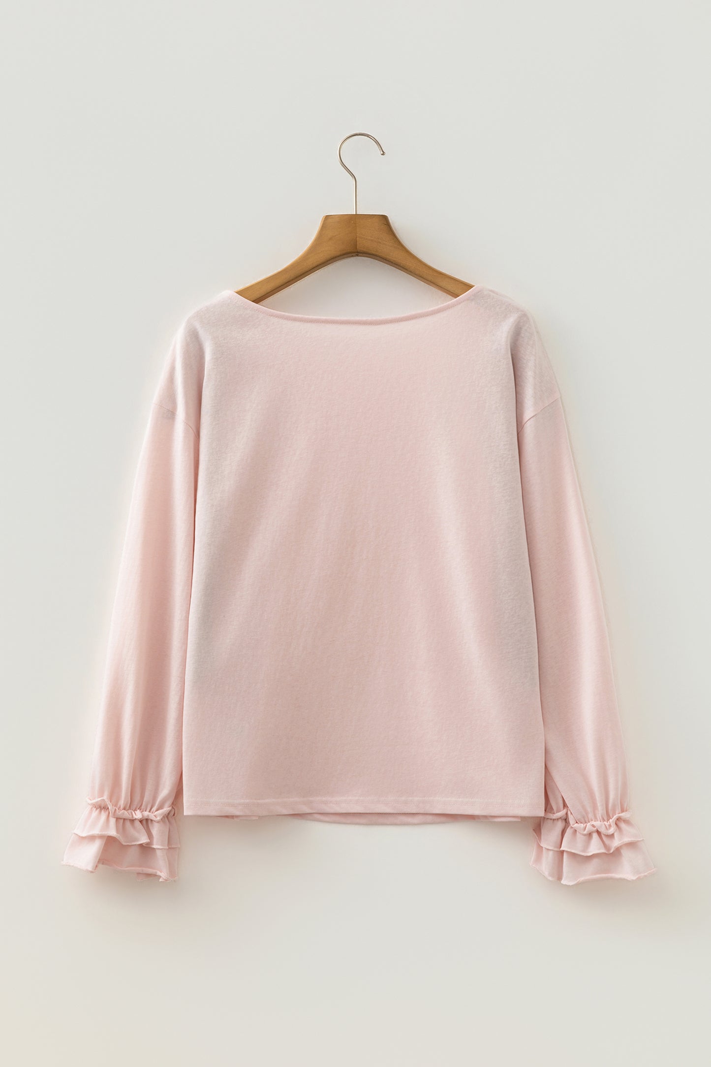 Long Sleeve Ruffle Cuff Casual Elegant Top