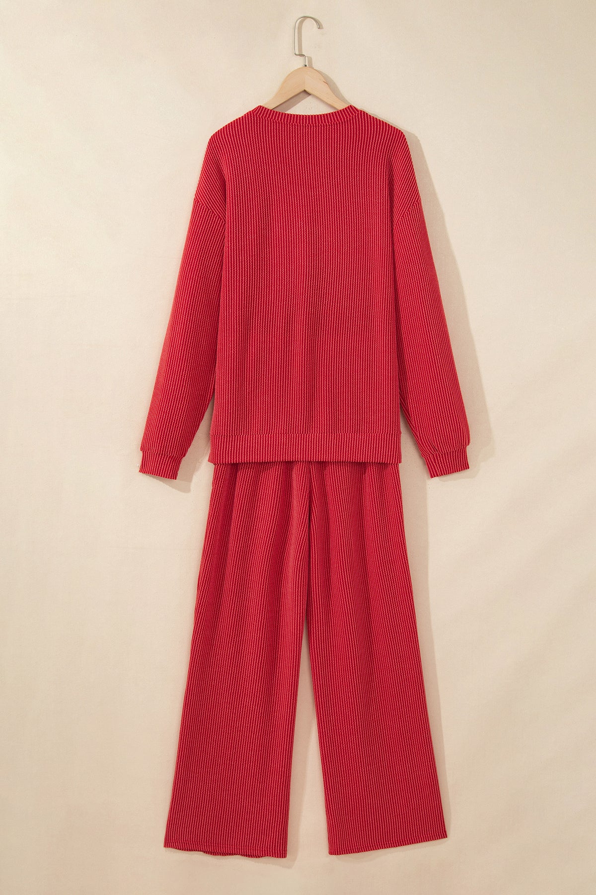 JOLLY Corded Long Sleeve Top and Pockets Pants Set