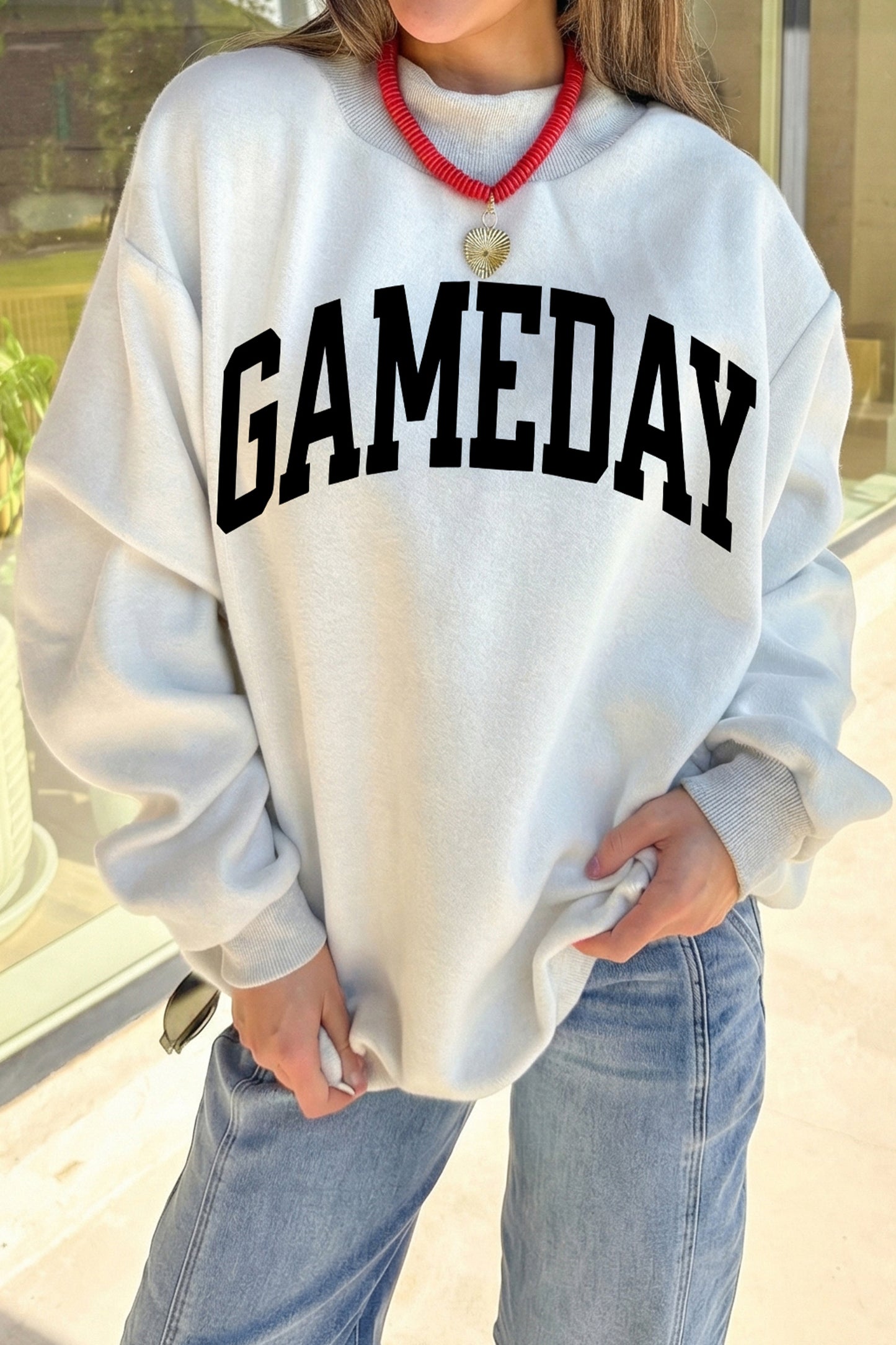 FOOTBALL GAMEDAY Double Side Printed High Neck Reversible Sweatshirt