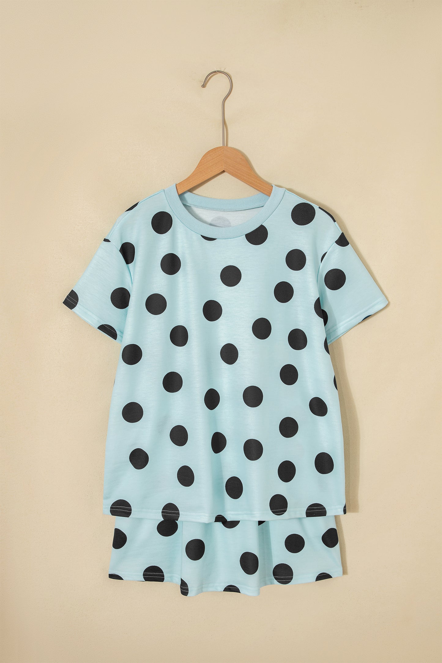 White Polka Dot Short Sleeve Top Casual Skort 2pcs Outfit