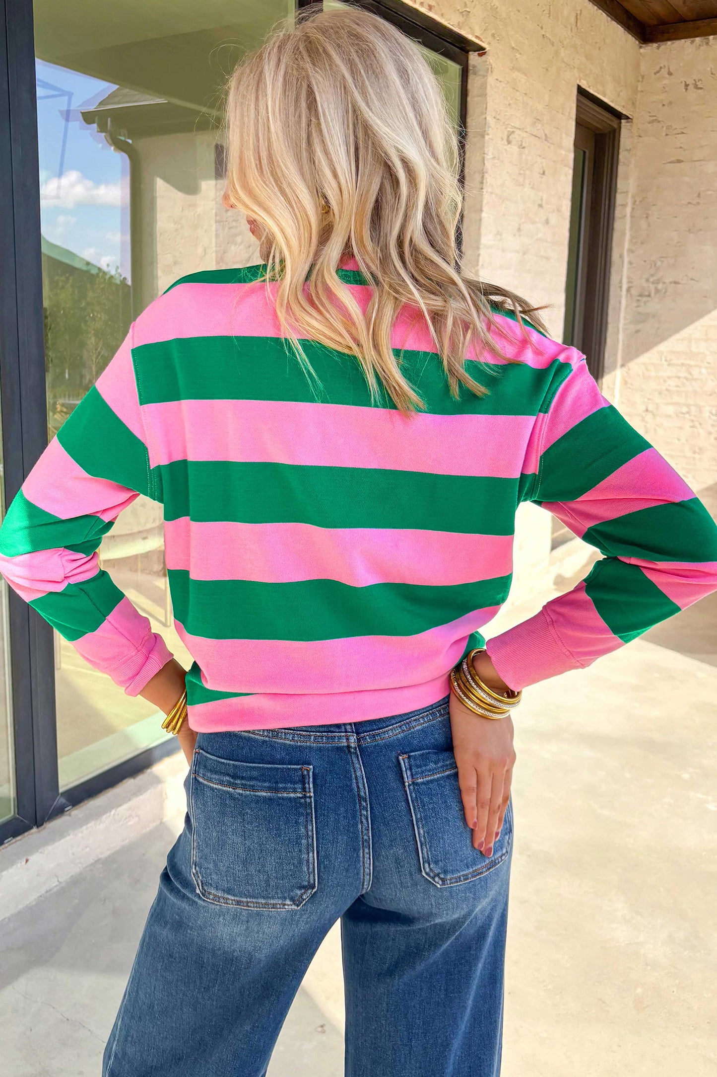 holly jolly Letter Embroidered Pullover Sweatshirt
