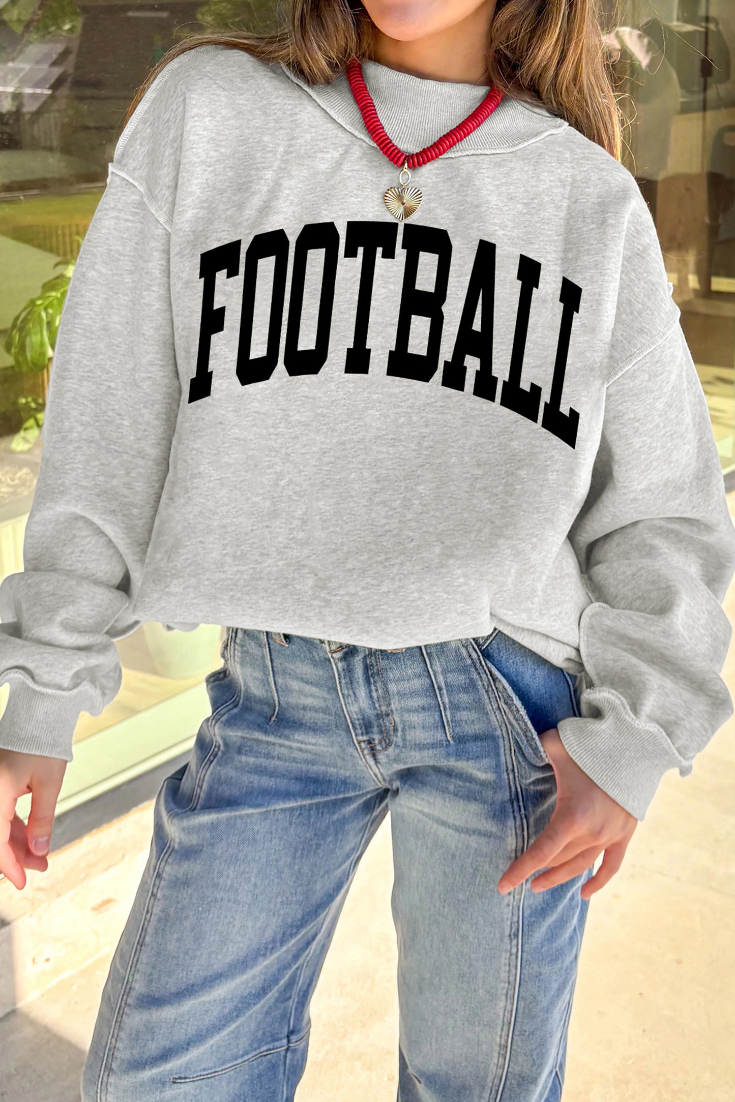 FOOTBALL GAMEDAY Double Side Printed High Neck Reversible Sweatshirt