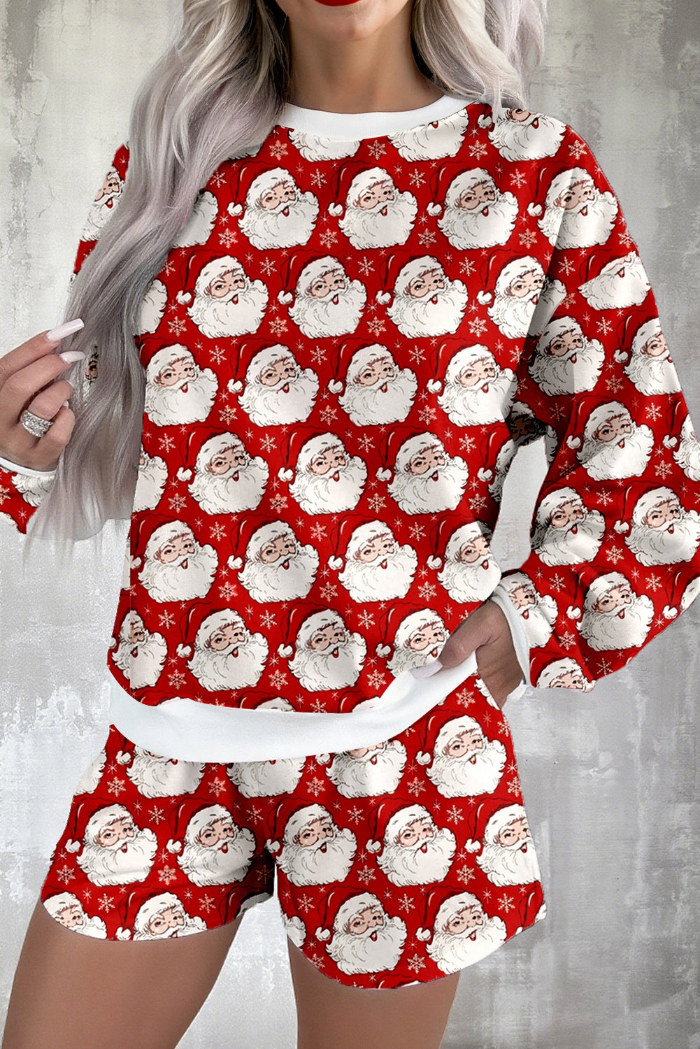 Ho Ho Ho Christmas Fashion Print 2pcs Lounge Short Set