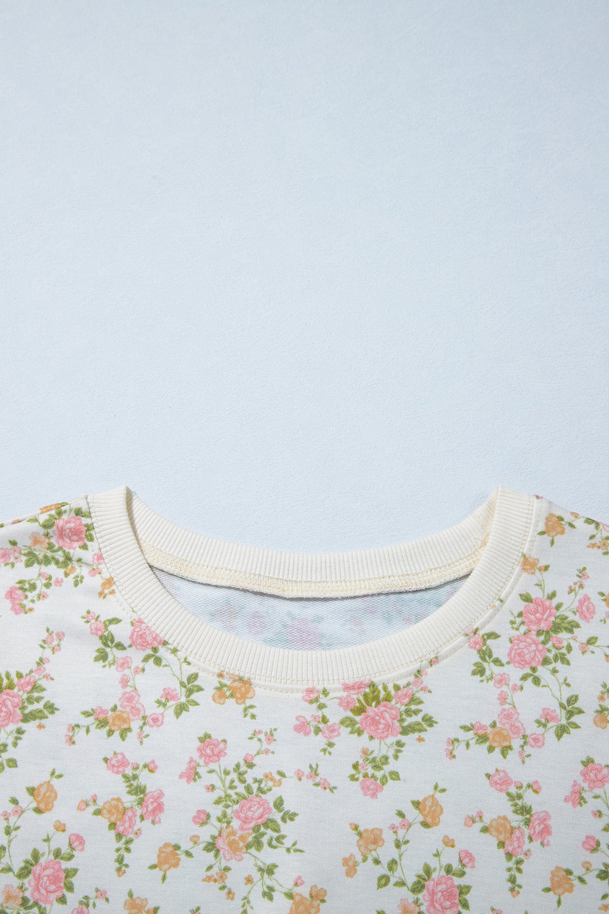 Floral Print Long Sleeve Shift Top Pocketed Shorts 2pcs Set