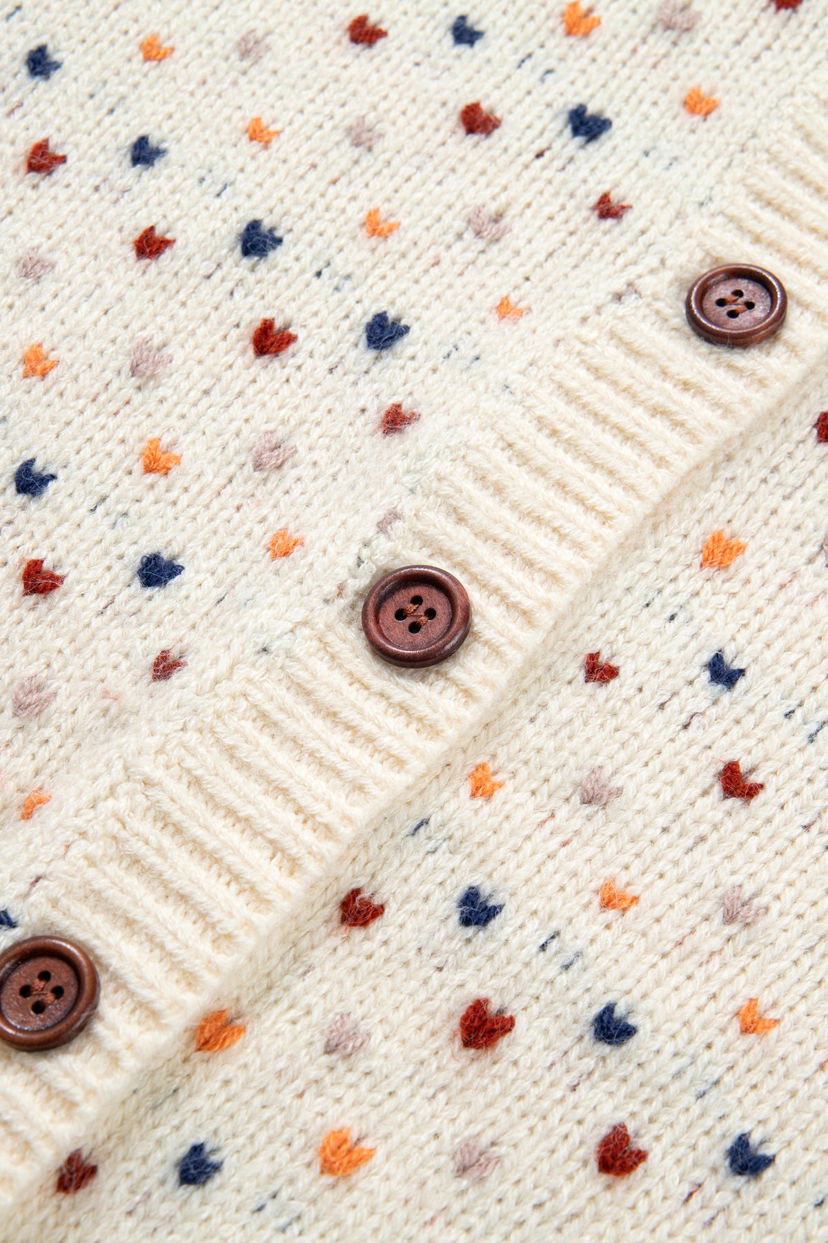 Geometric Print Button Front Long Sleeve Regular Fit Cardigan