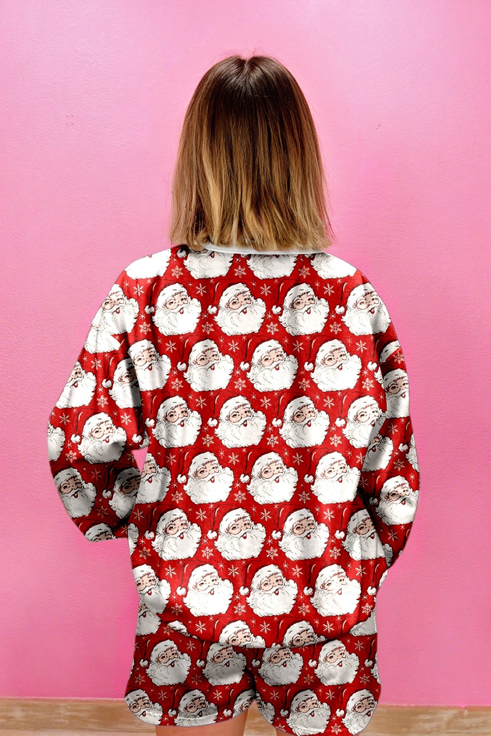 Ho Ho Ho Christmas Fashion Print 2pcs Lounge Short Set