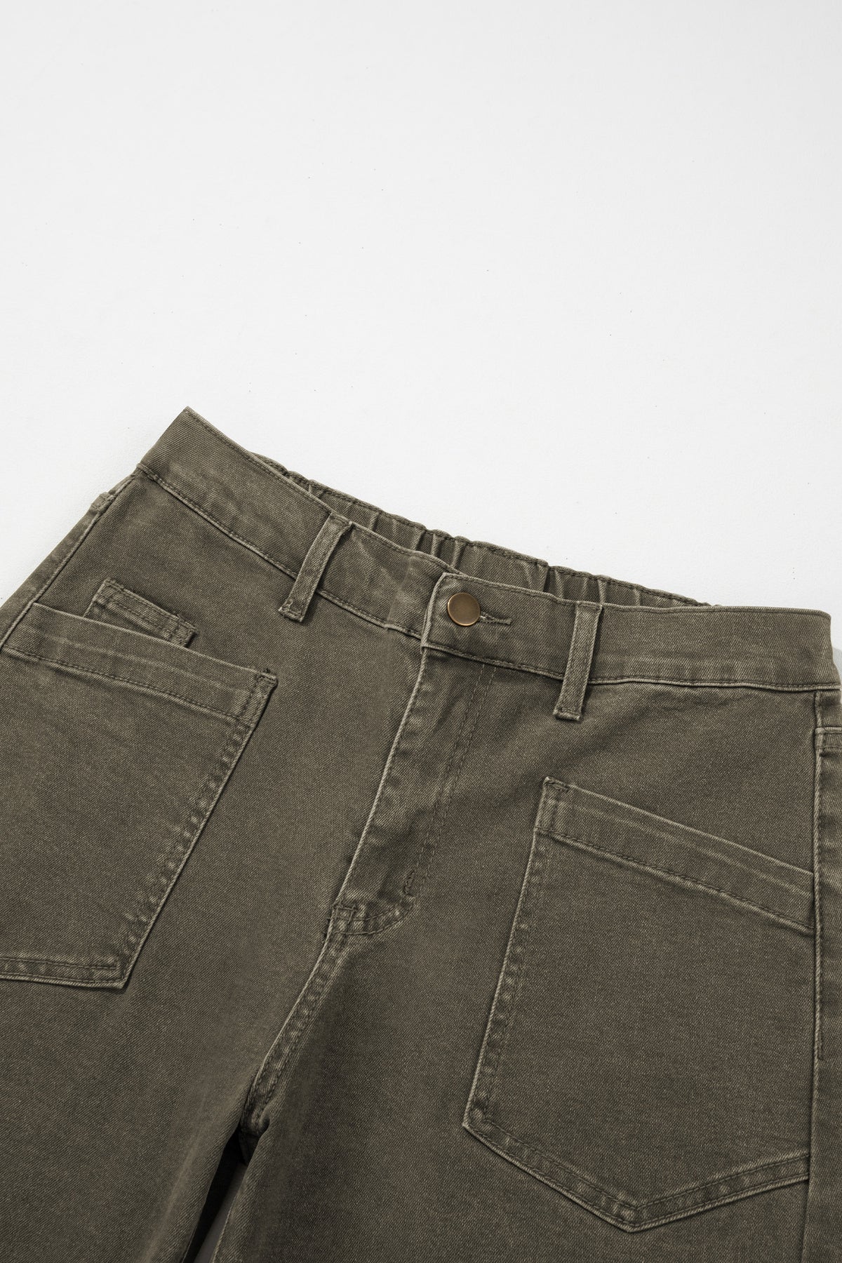 Square Patch Pocket Ankle-length Barrel Jeans