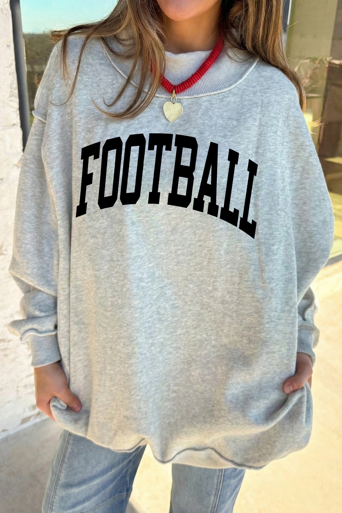 FOOTBALL GAMEDAY Double Side Printed High Neck Reversible Sweatshirt