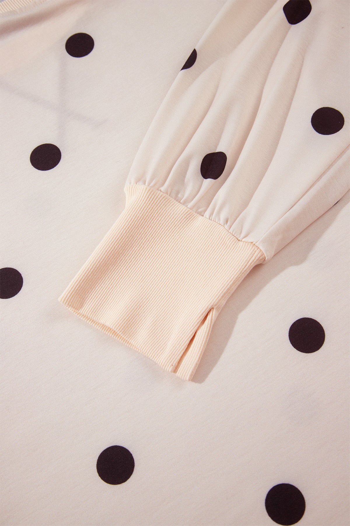 Long Sleeve Polka Dot Plus Size Top
