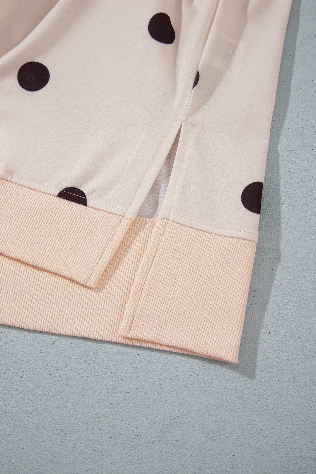 Long Sleeve Polka Dot Plus Size Top