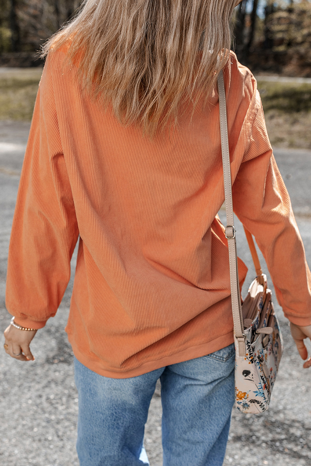Thankful Ribbed Crew Neck Thanksgiving Sweatshirt