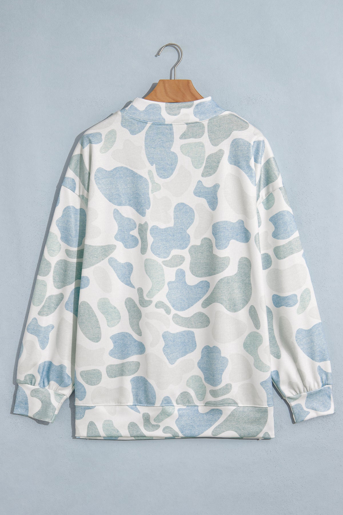 Camo Print Howdy Western Style Baggy Pullover Sweatshirt