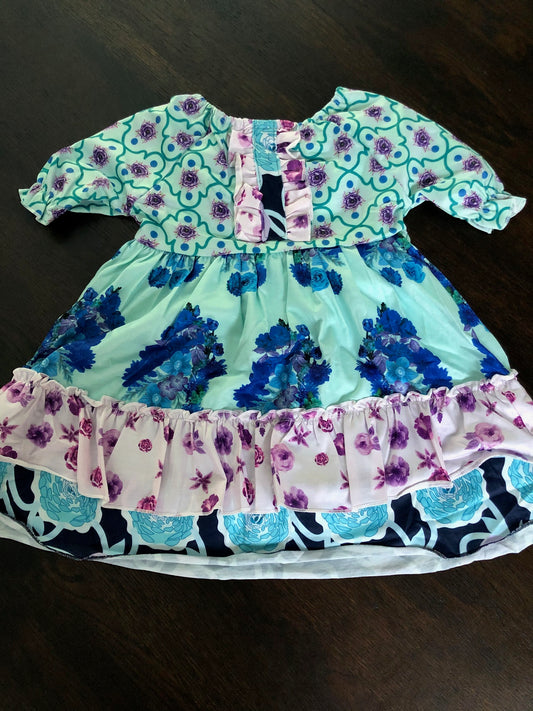 Girls Multiprint Dress