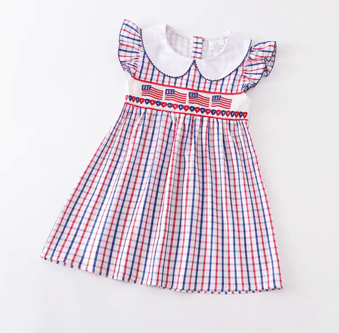 Smocked flag dress
