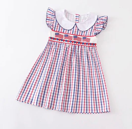 Smocked flag dress