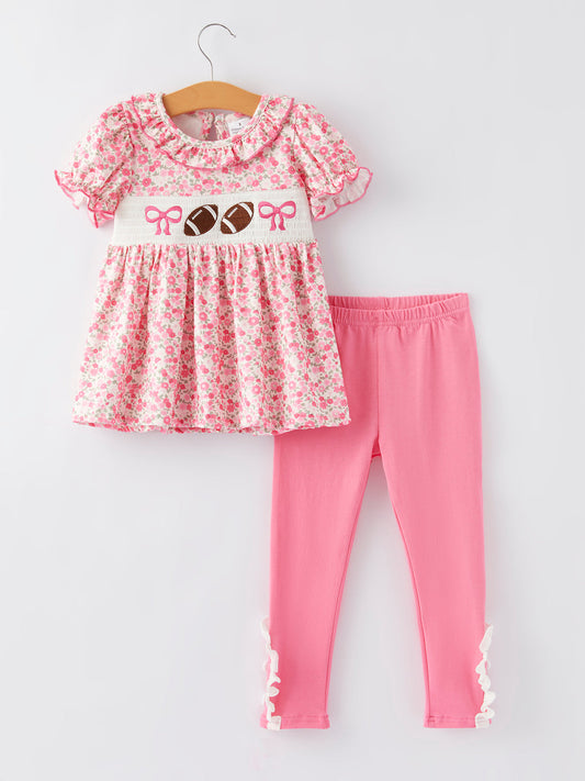 Smocked floral football set