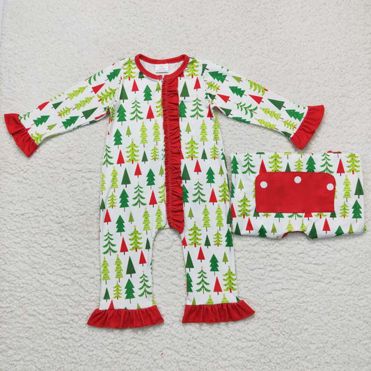 Girls Christmas Tree PJ Romper