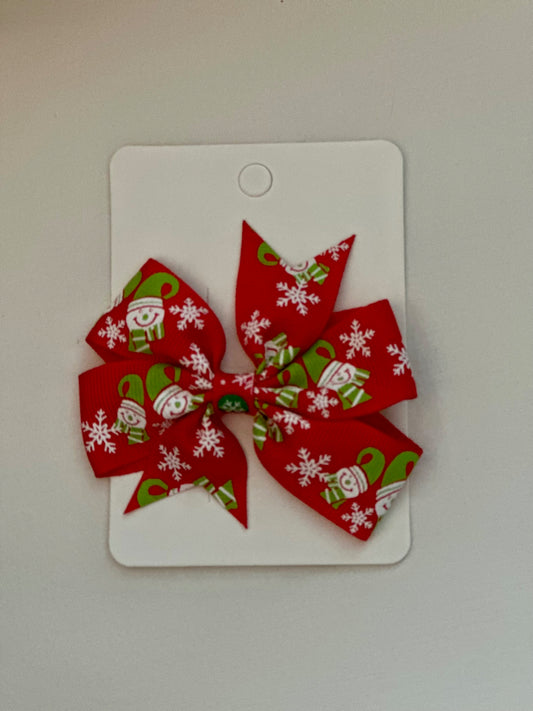 Red and Green Christmas Bow