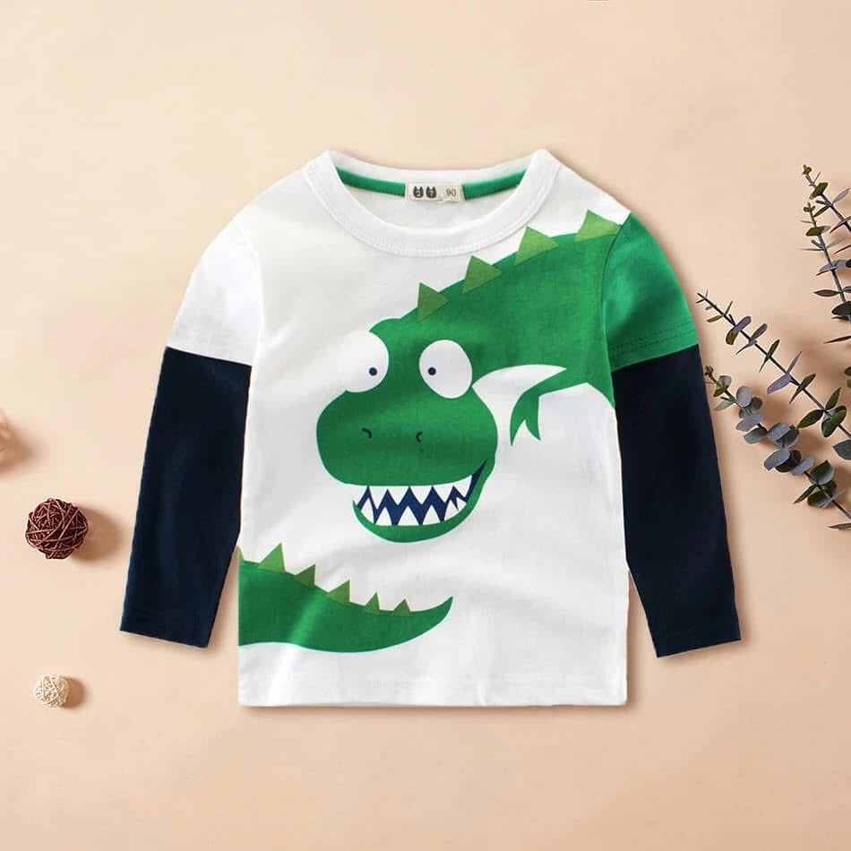 Boys Long Sleeve Dinosaur Shirt