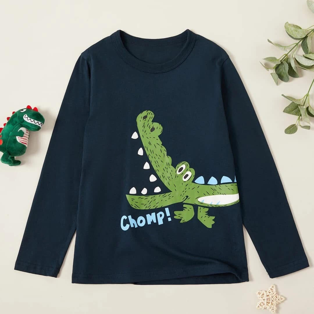 Boys Long Sleeve Crocodile Tee