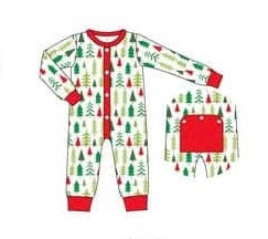 Boys Christmas Tree PJ Romper