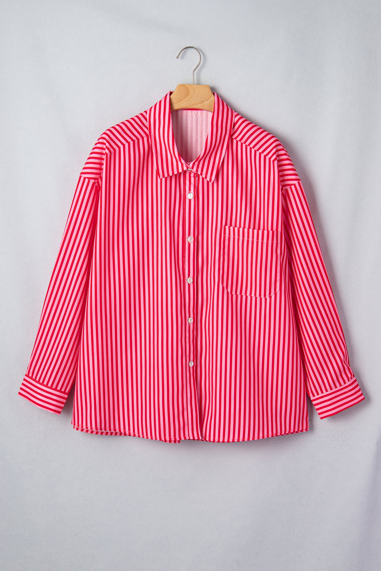 Button-Up Shirt Long Sleeve Patch Pocket Casual Shirt