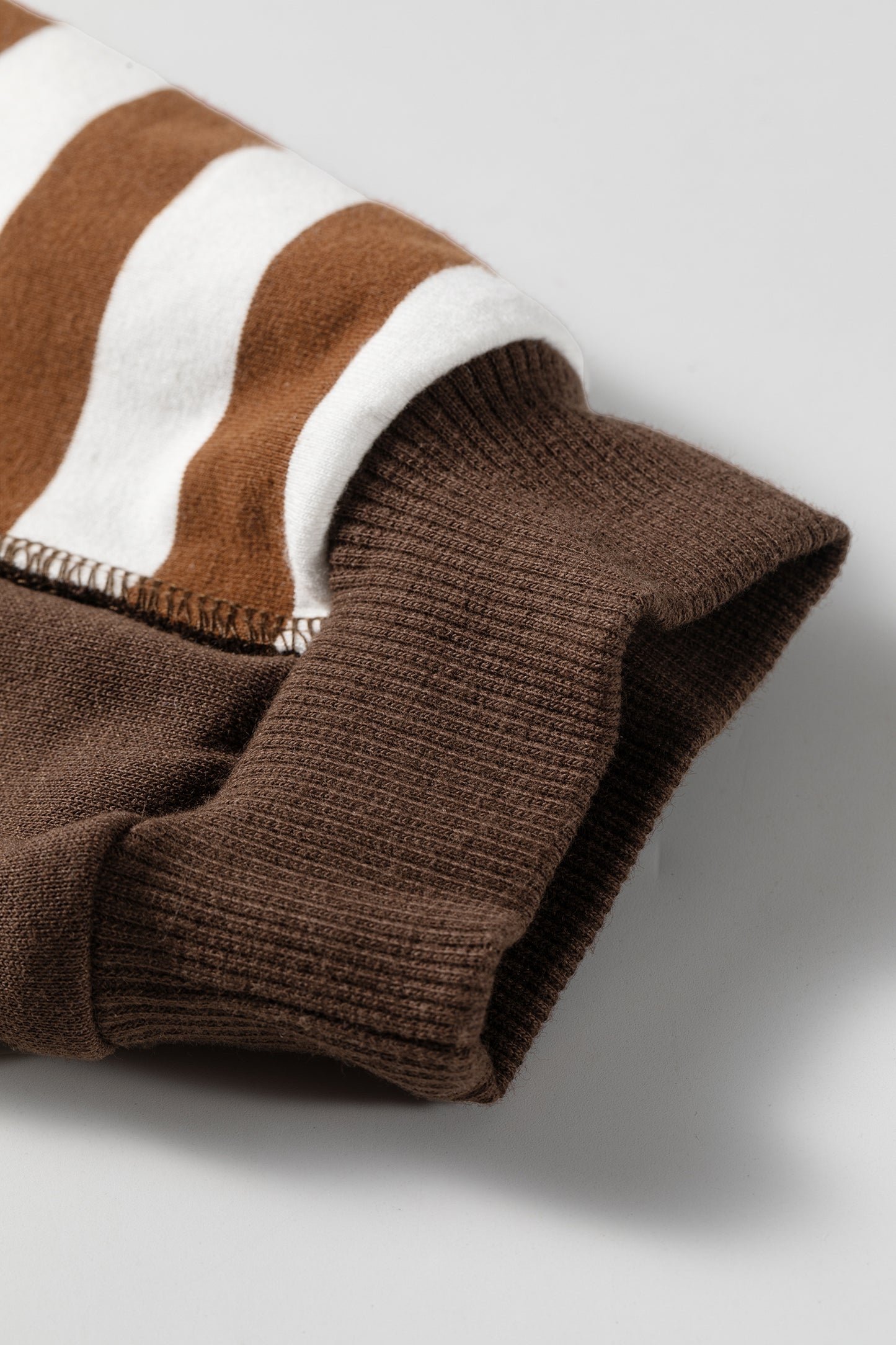 Exposed Seam Color Block Patchwork Button Placket Sweatshirt