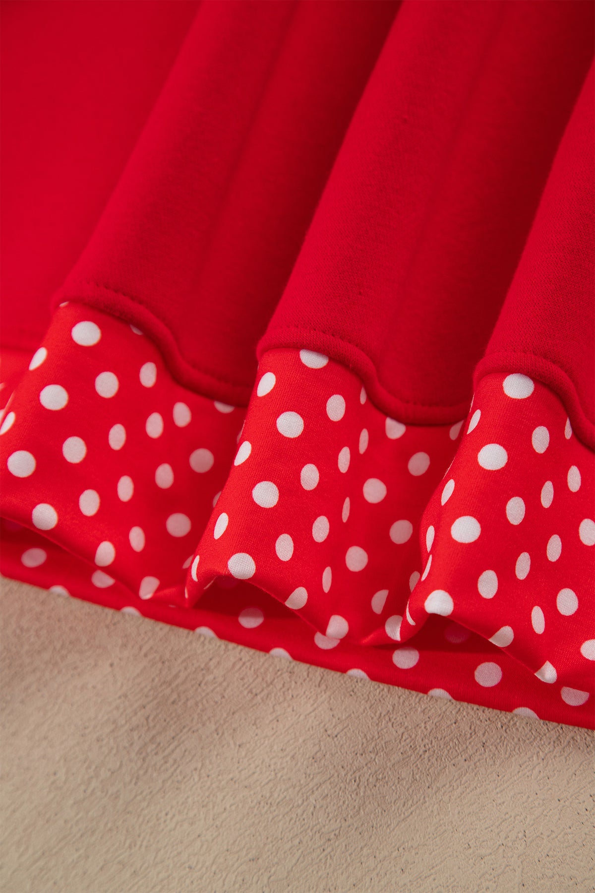 Polka Dot Letter Print Contrast Trim Mock Neck Sweatshirt