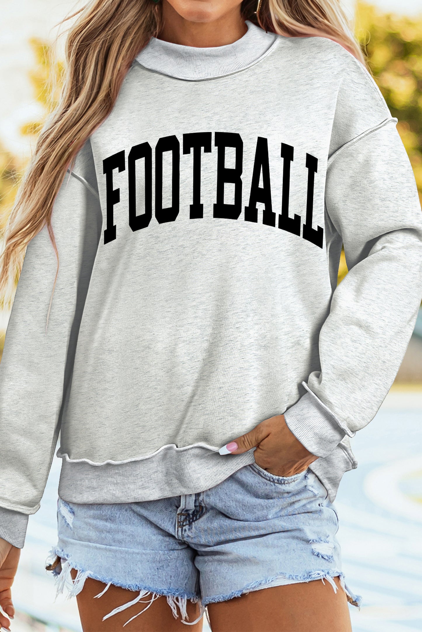 FOOTBALL GAMEDAY Double Side Printed High Neck Reversible Sweatshirt