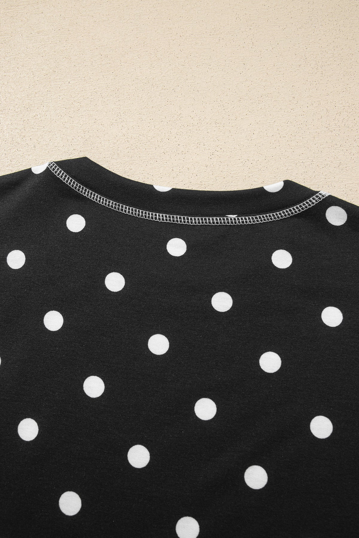 Polka Dot Half Sleeve Loose Top Elastic Waist Casual Pants Set