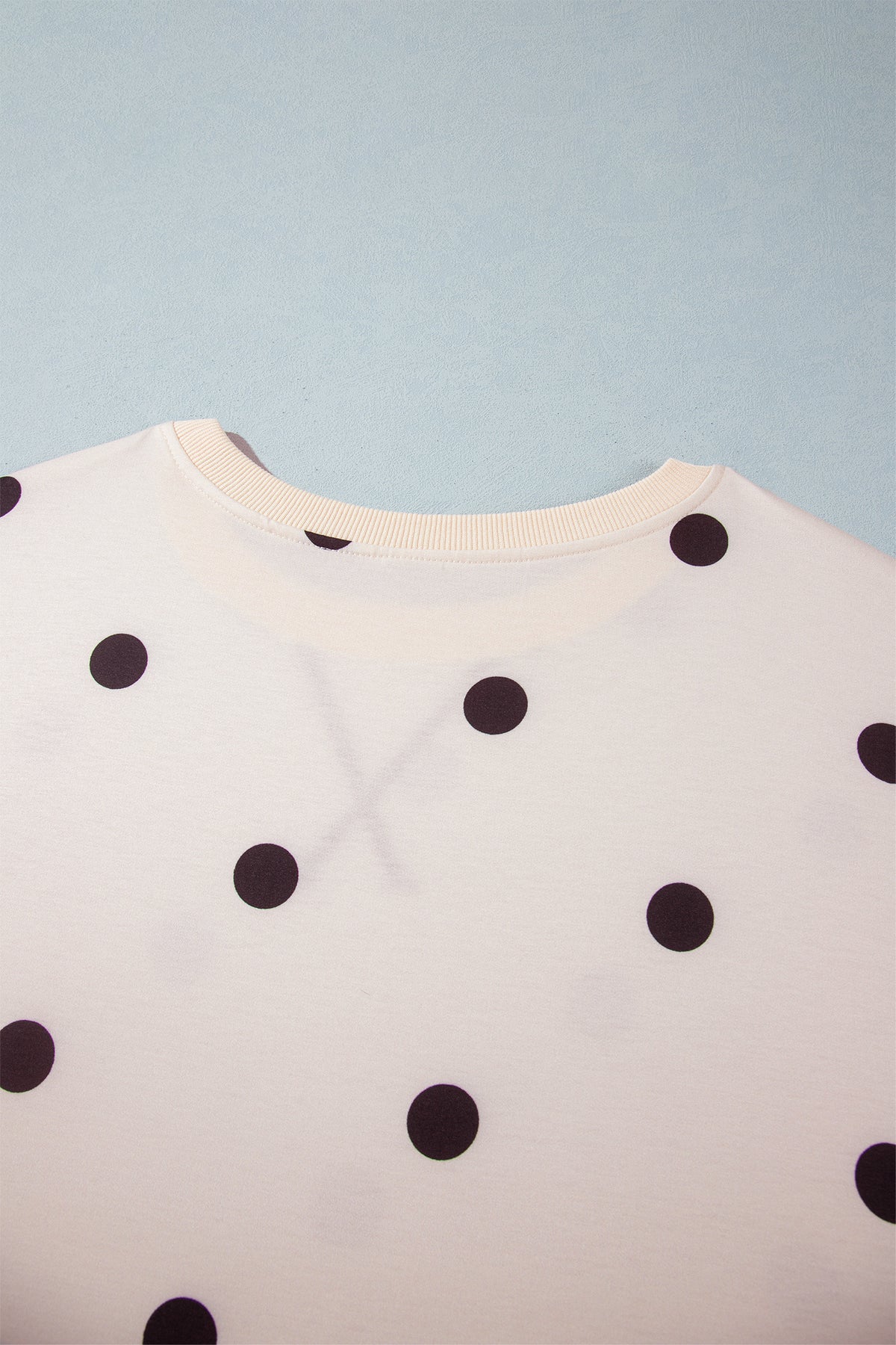 Long Sleeve Polka Dot Plus Size Top