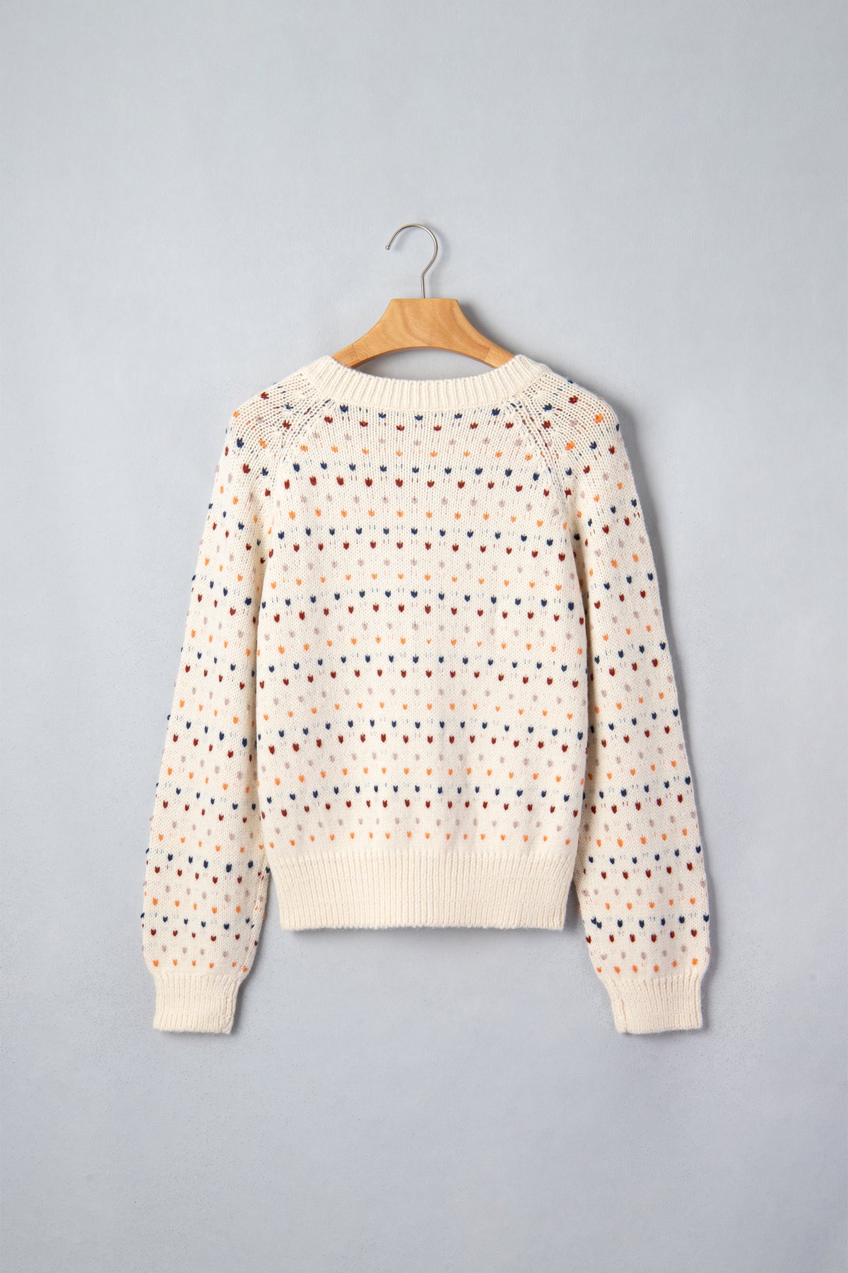 Geometric Print Button Front Long Sleeve Regular Fit Cardigan