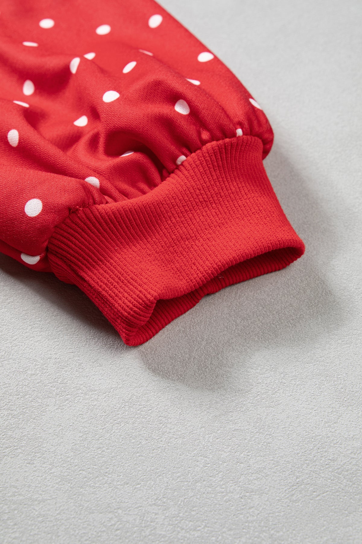 Polka Dot Print Metal Button Collar Casual Pullover Sweatshirt