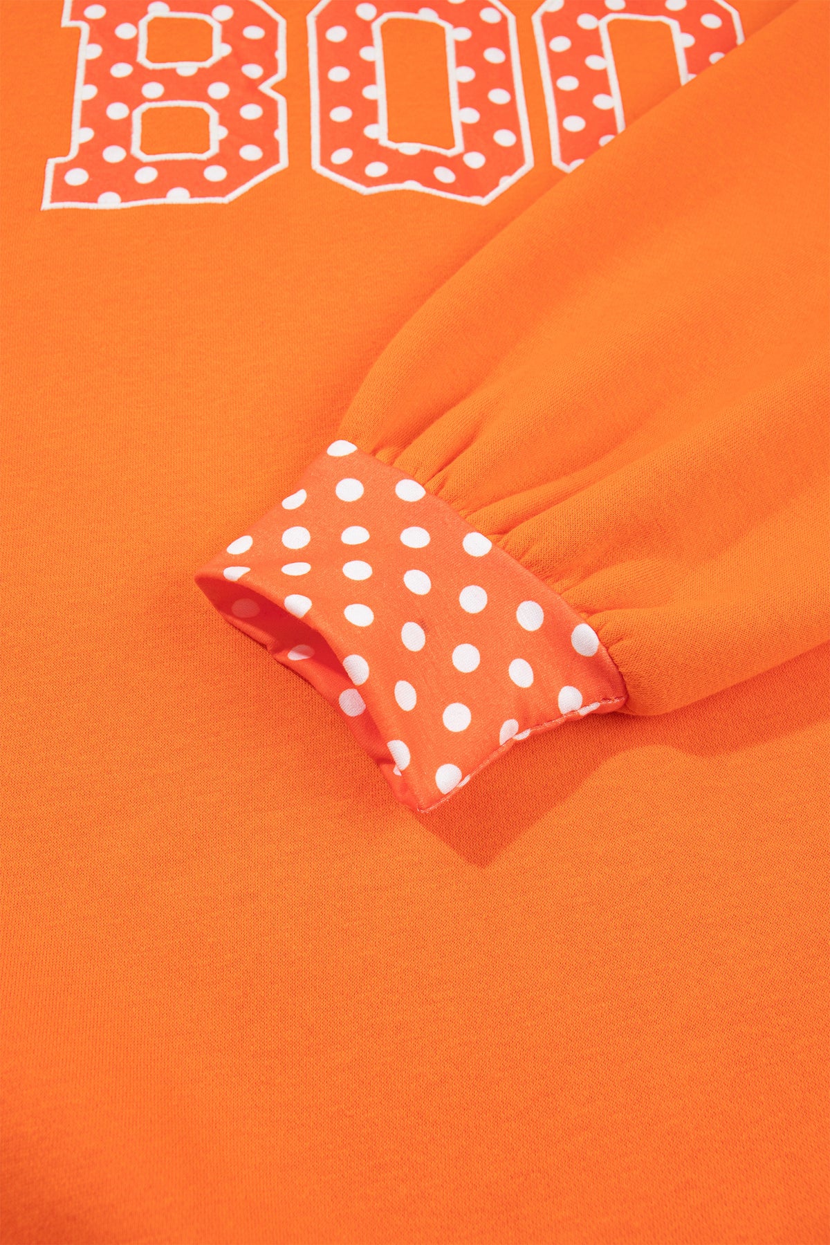 Polka Dot Letter Print Contrast Trim Mock Neck Sweatshirt