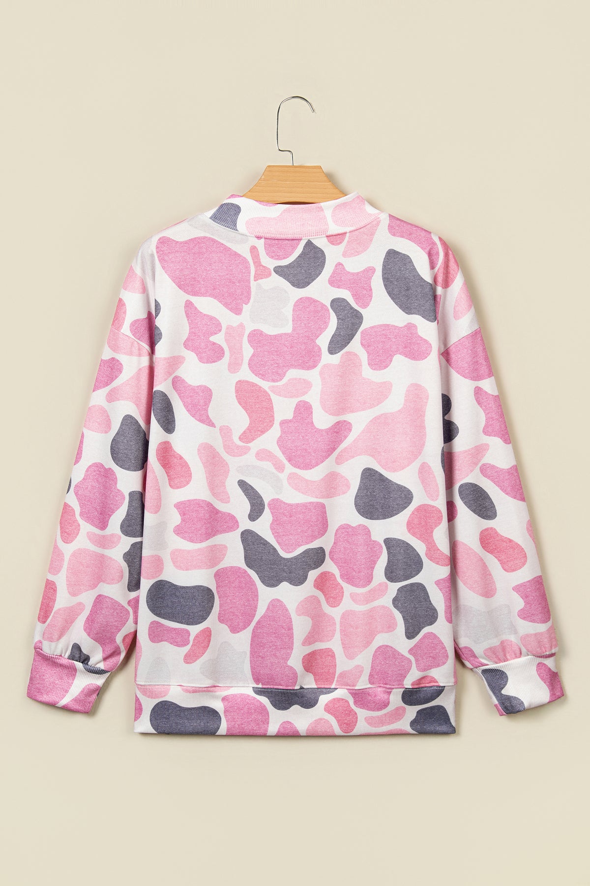Camo Print Howdy Western Style Baggy Pullover Sweatshirt