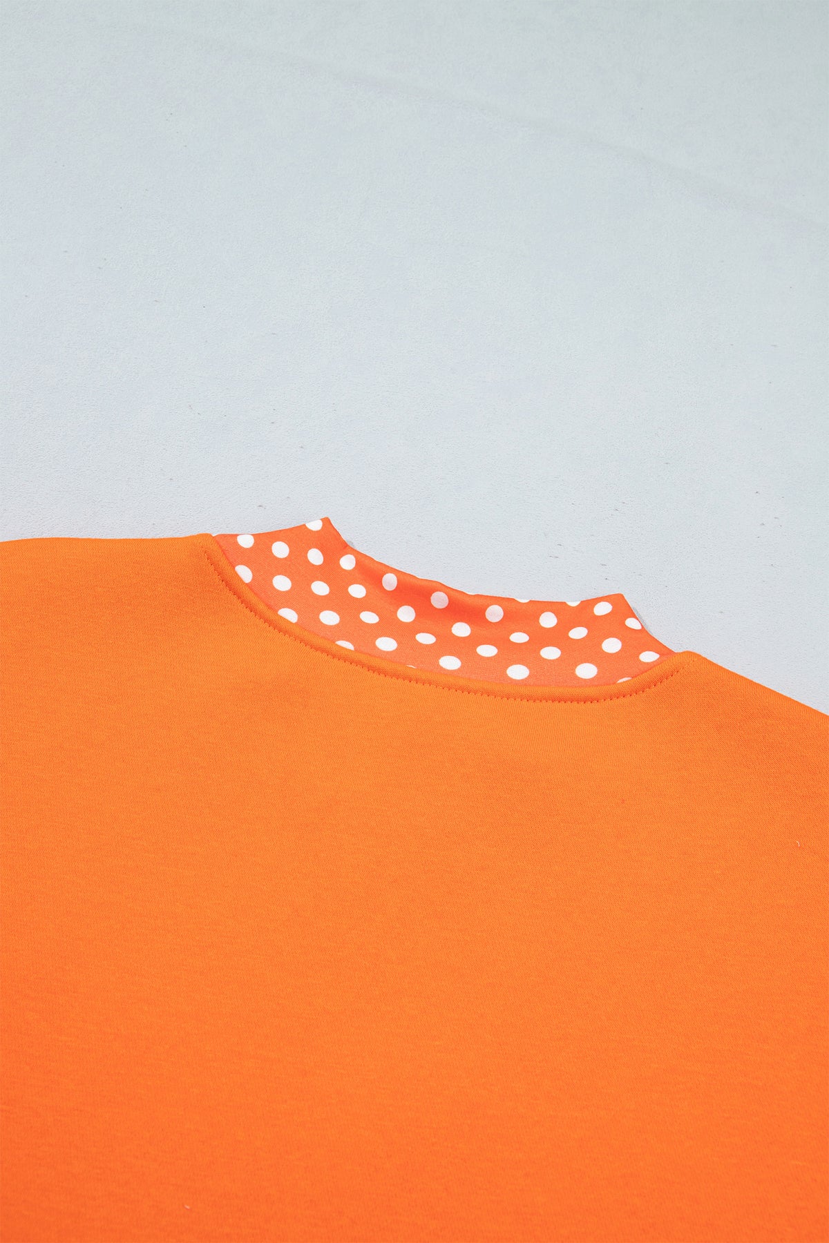 Polka Dot Letter Print Contrast Trim Mock Neck Sweatshirt