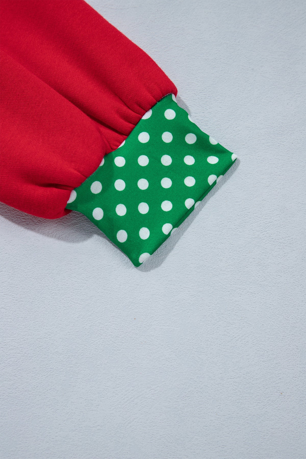 Polka Dot Letter Print Contrast Trim Mock Neck Sweatshirt