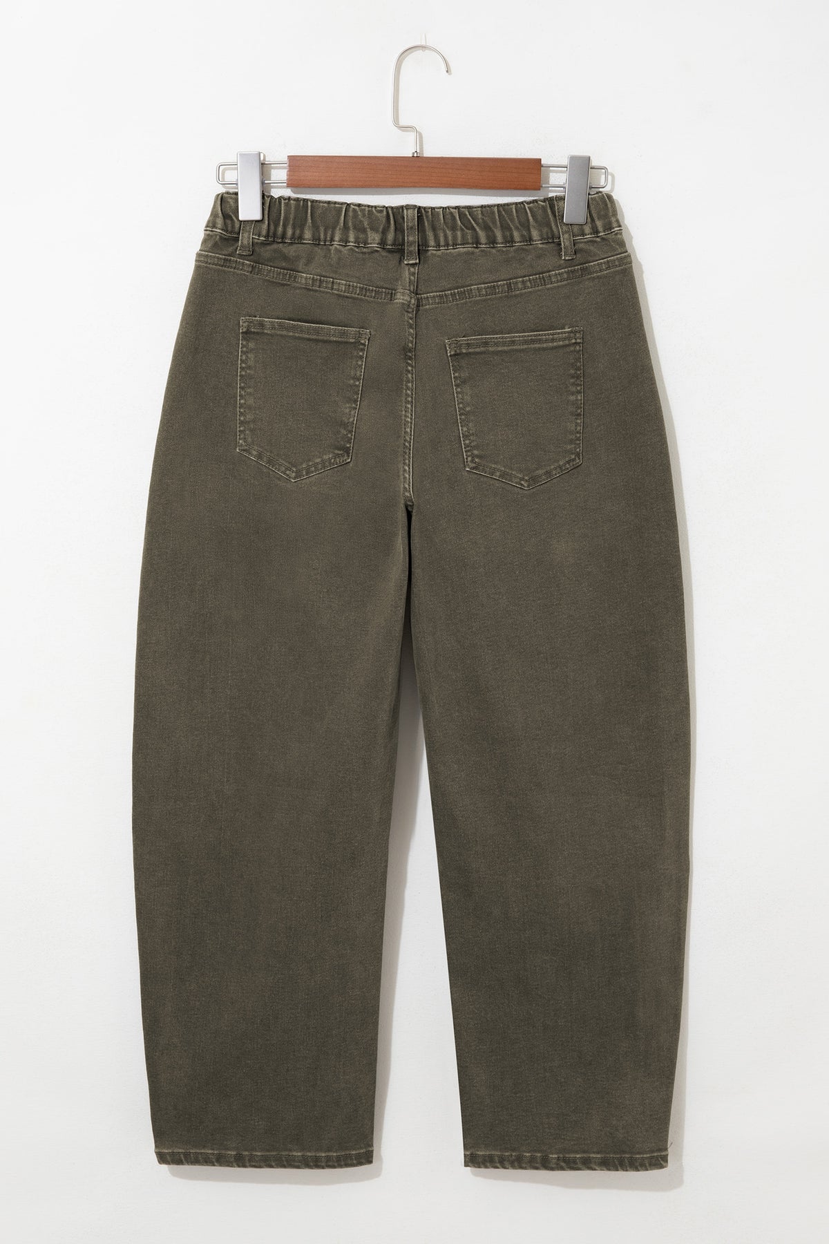 Square Patch Pocket Ankle-length Barrel Jeans