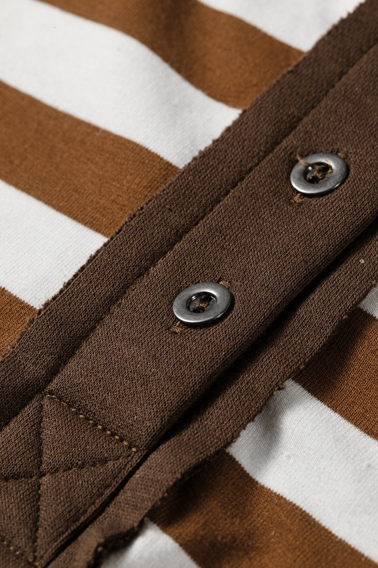 Exposed Seam Color Block Patchwork Button Placket Sweatshirt
