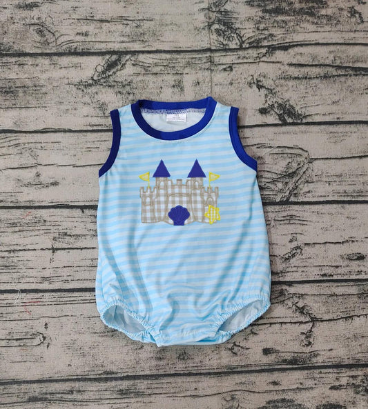 Embroidered Boys Sandcastle Romper